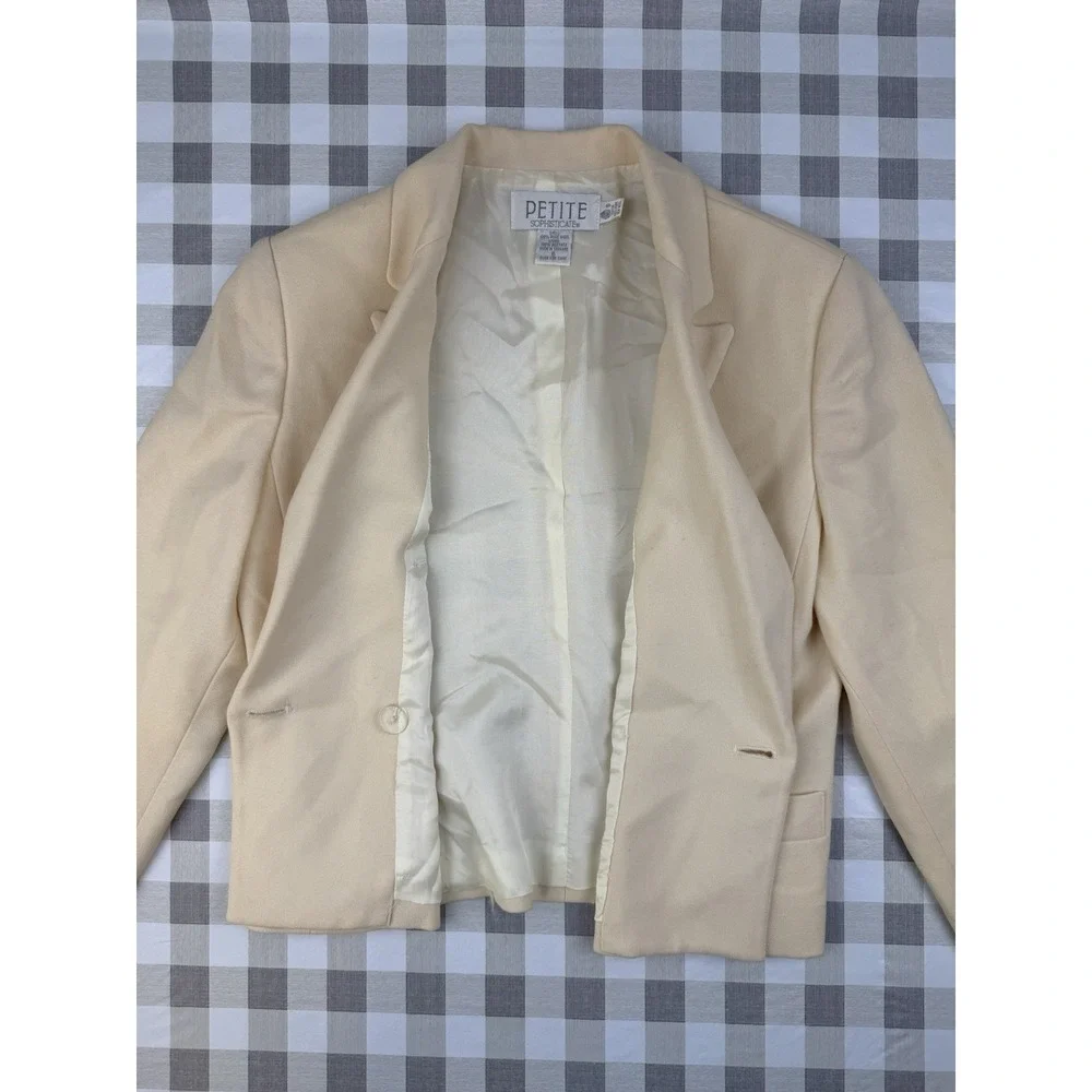 minimalist cropped blazer neutral wool cream double breasted jacket 6